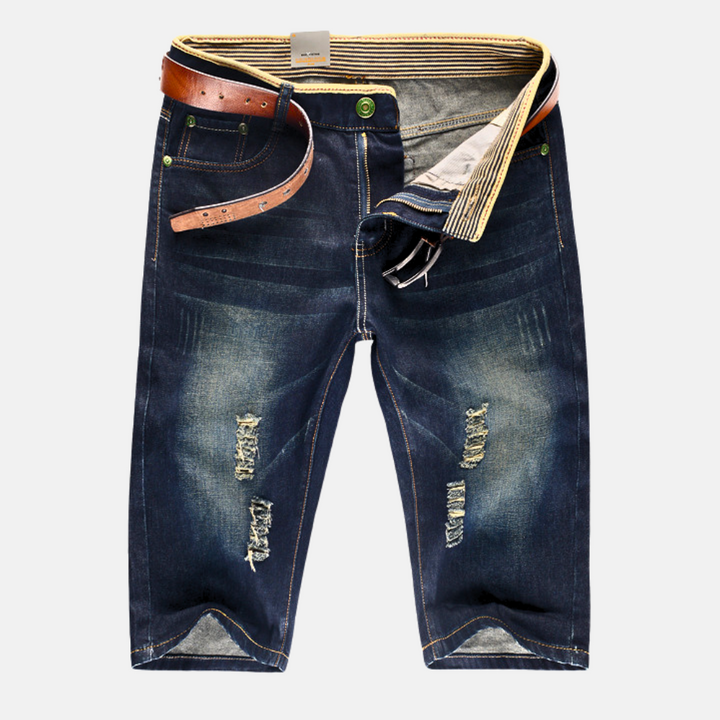 Ridge Distressed Denim Shorts