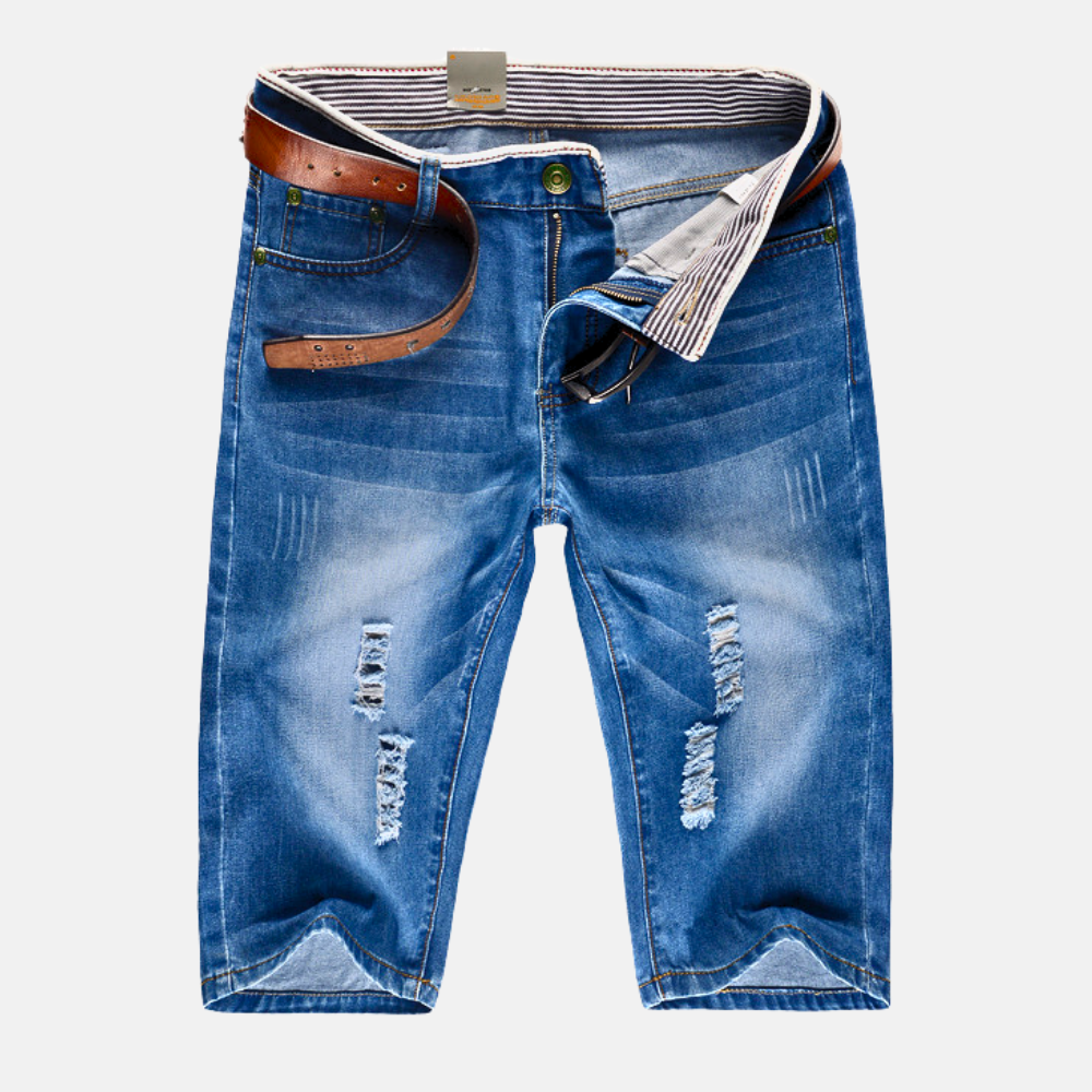 Ridge Distressed Denim Shorts