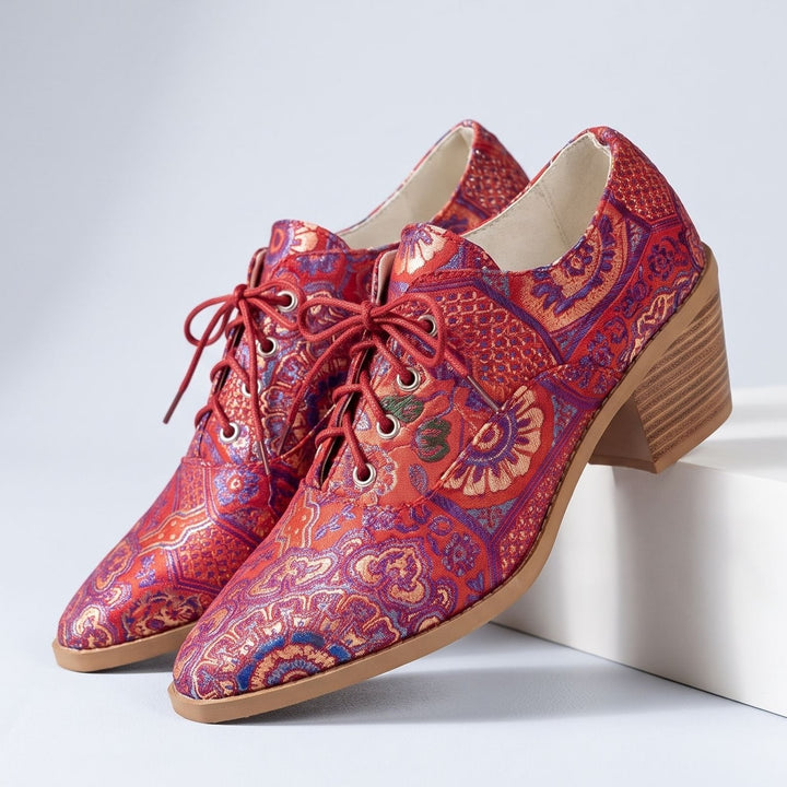 Paisley Heeled Oxfords