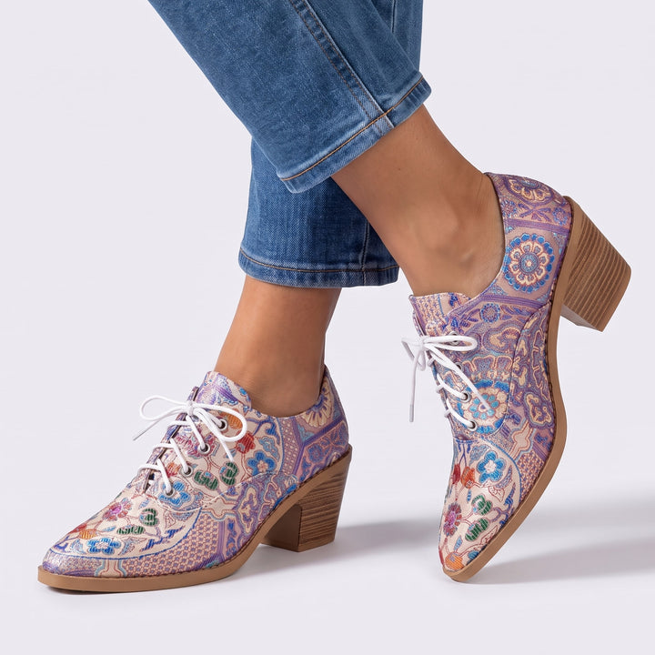 Paisley Heeled Oxfords