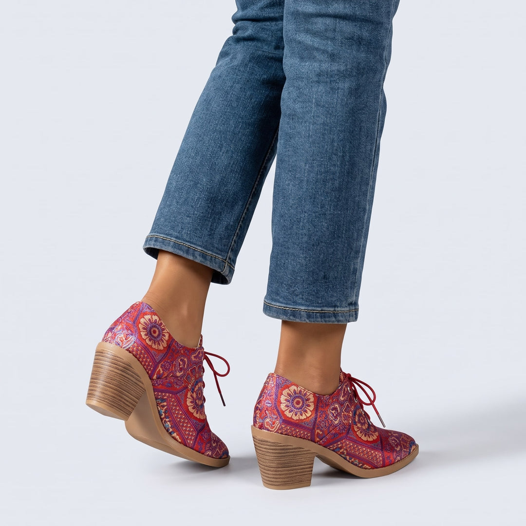 Paisley Heeled Oxfords