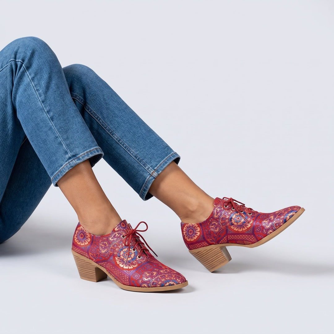 Paisley Heeled Oxfords