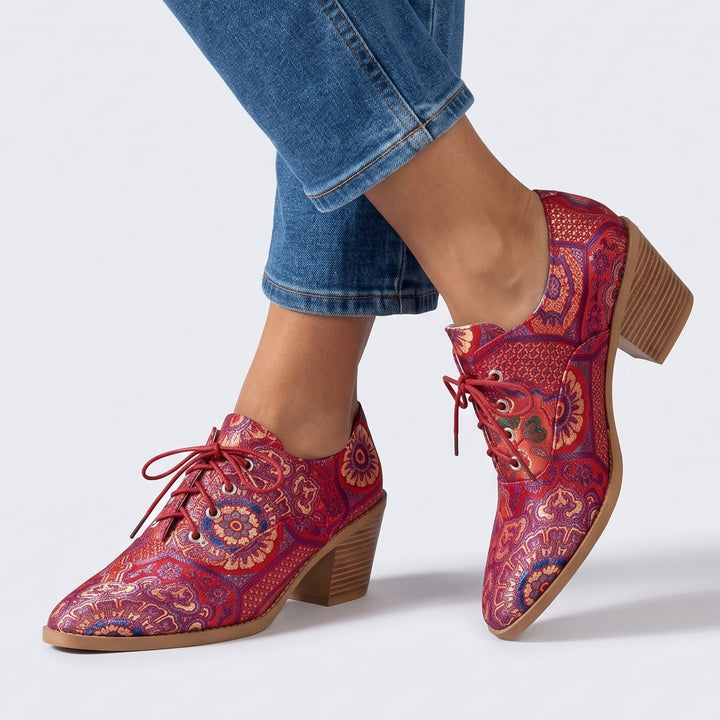 Paisley Heeled Oxfords
